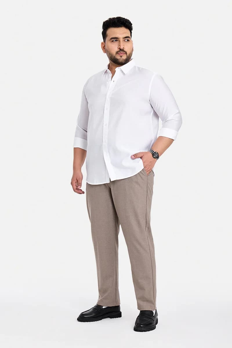 ಸ್ನಿಚ್ ರೆಗ್ಯುಲರ್ ಫಿಟ್ ಪ್ಲಸ್ ಸೈಸ್ ಷರ್ಟ್ - ಬಿಳಿ / 6XL image 3