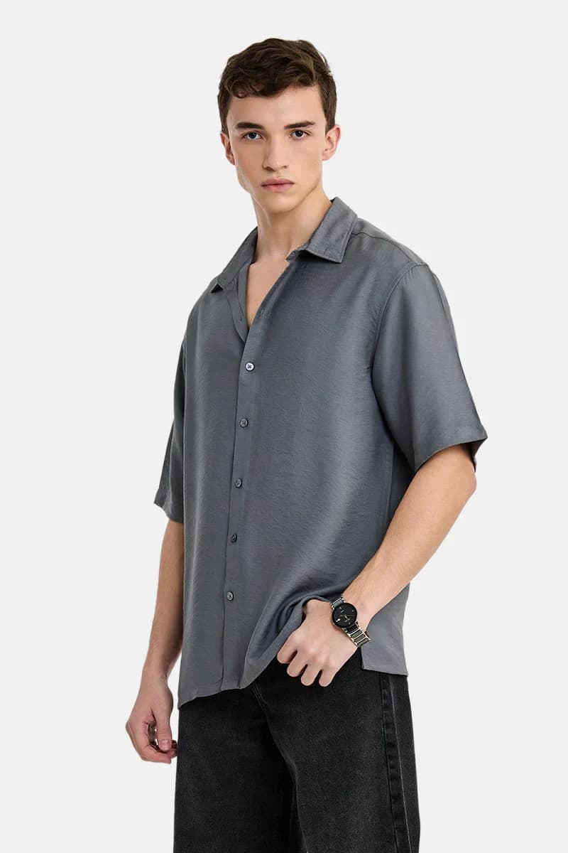 Snitch 100% Cotton Oversized Shirt - Grey / L image 1