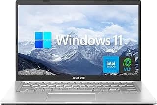 ASUS 14" VivoBook ലാപ്ടോപ്പ്, Intel Core i3-1115G4 പ്രോസസർ, 24GB RAM, 1TB PCIe SSD, നേർത്തതും ഭാരം കുറഞ്ഞതും, Wi-Fi ഉം Bluetooth, വെബ്ക്യാം, HDMI, NLY MP, വിൻഡോസ് 11 ഹോം, സിൽവർ